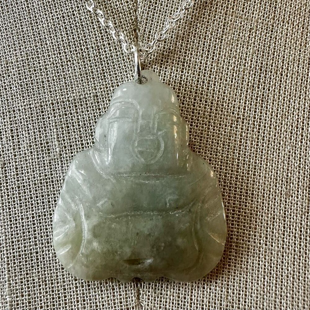 Jade Buddha pendant necklace
